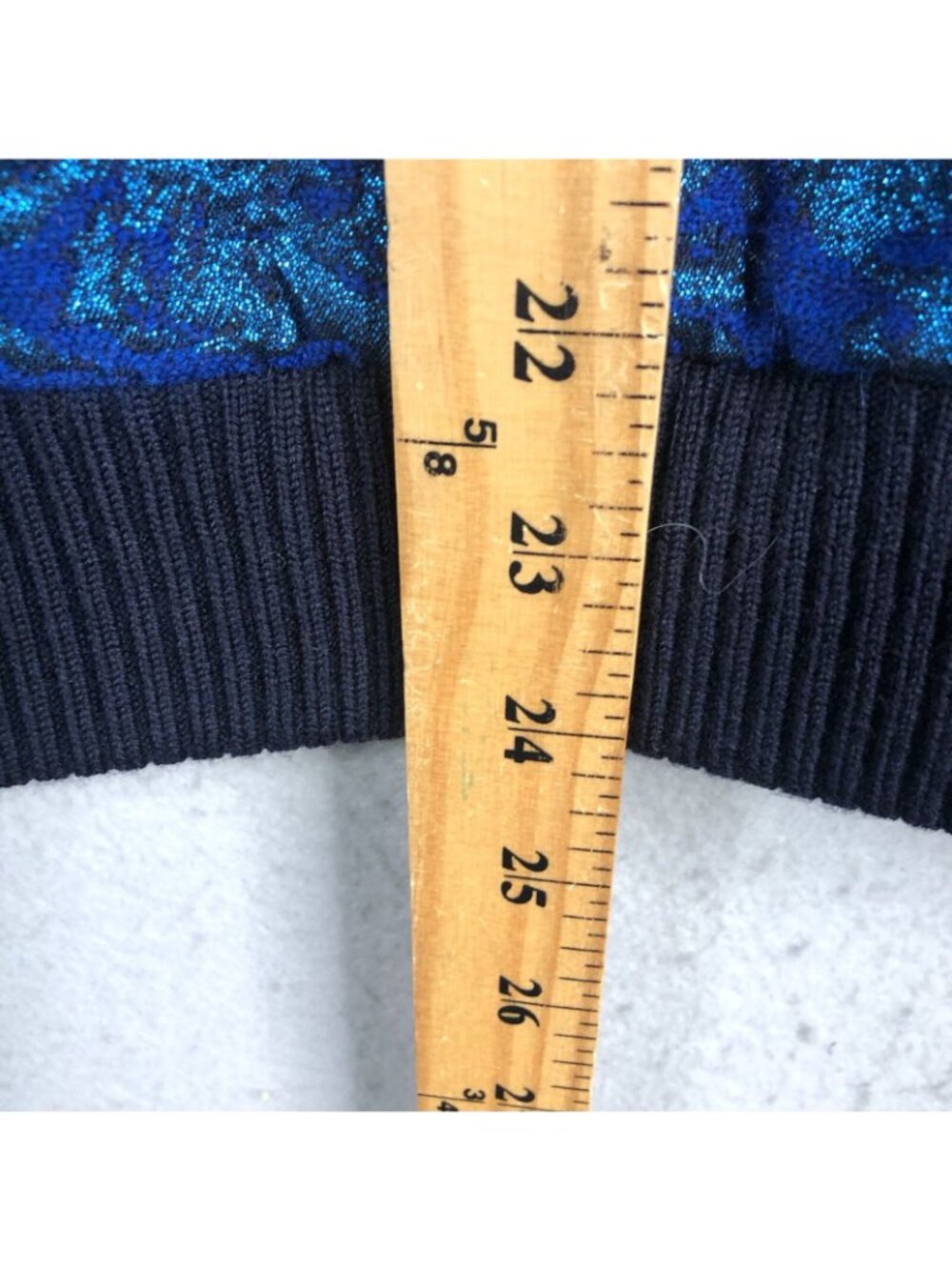 Statement Sweater Women 10 Blue Metallic Delphinium Jacquard Jewels Castle NEW - Picture 8 of 16